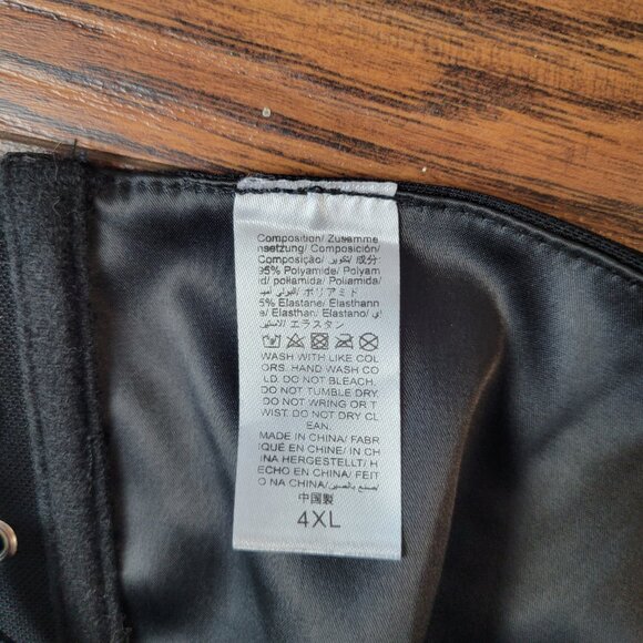 Plus Size Solid Black Backless Strapless Lace-Up Bustier Corset Top sz 4X EUC - Picture 3 of 3